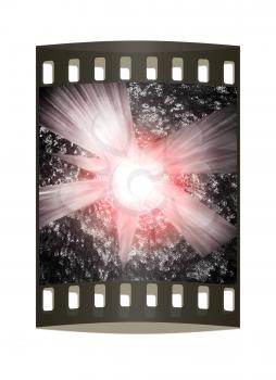 abstract background ball of magma. The film strip