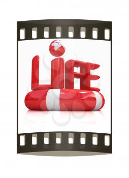 Concept of life-saving.3d illustration. The film strip