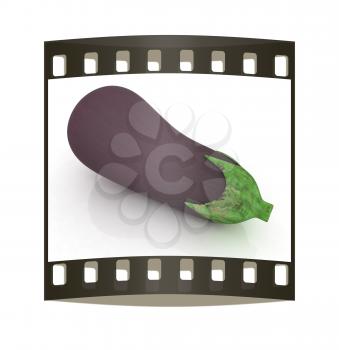 eggplant on a white background. The film strip