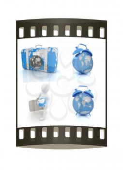 Concept of travel set. The film strip