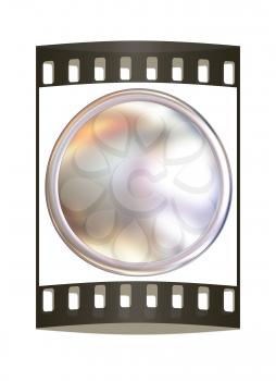 Metall button. The film strip