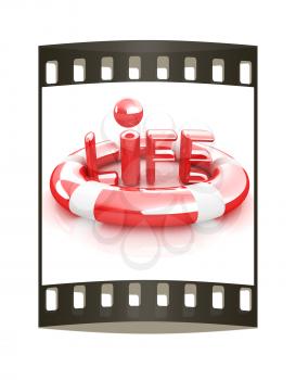 Concept of life-saving.3d illustration. Global. The film strip