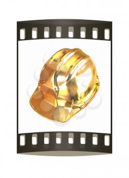 gold hard hat. The film strip