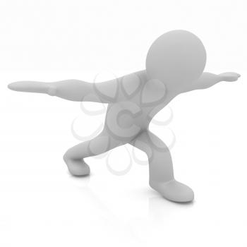 3d man isolated on white. Series: morning exercises - flexibility exercises and stretching