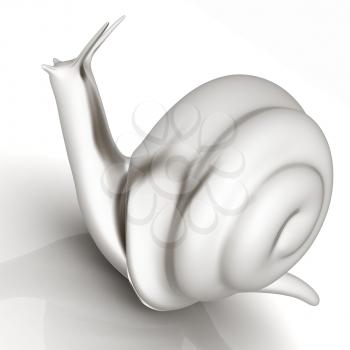 3d fantasy animal, snail on white background 