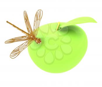 Dragonfly on apple