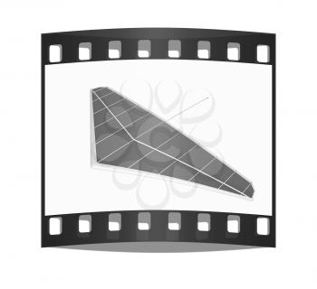 Hang glider isolated on a white background. The film strip