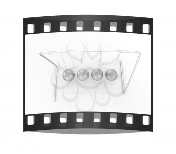 Gold Ball on a white background. The film strip