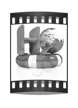concept of a water crisis on a white background. The film strip