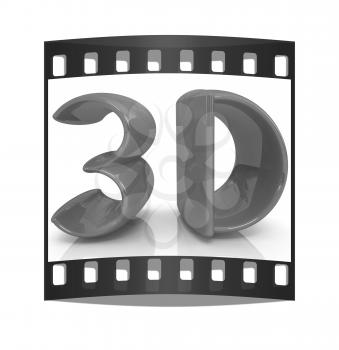 3d text on a white background. The film strip