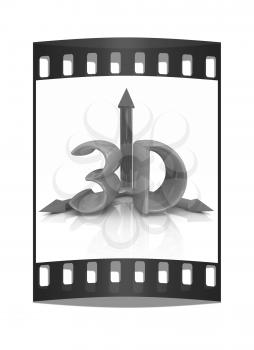 3d text on a white background. The film strip