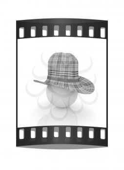 3d hats on white ball. Sapport icon on a white background. The film strip