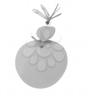 Dragonfly on apple