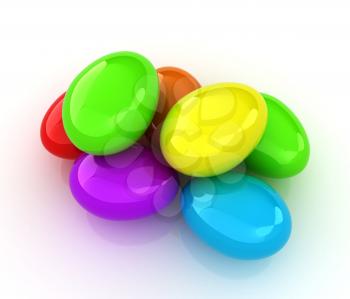 Colored Eggs on a white background