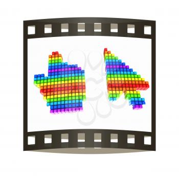 Set of Link selection computer mouse cursor on white background. The film strip