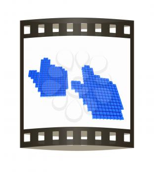 Set of Link selection computer mouse cursor on white background. The film strip