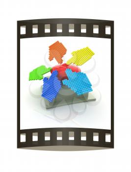 Emergency Button 3d icon. The film strip