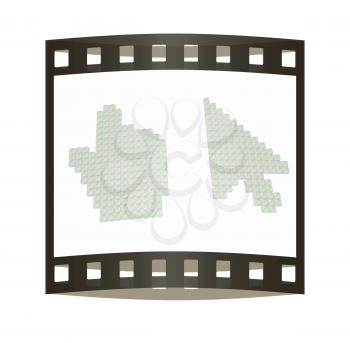 Set of Link selection computer mouse cursor on white background. The film strip