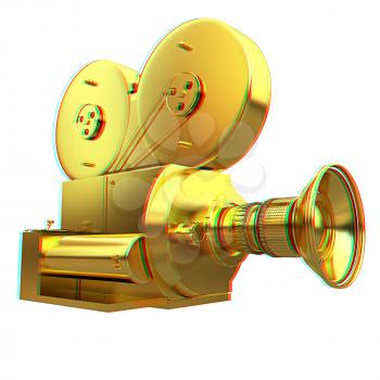 Old camera. 3d render. 3D illustration. Anaglyph. View with red/cyan glasses to see in 3D.