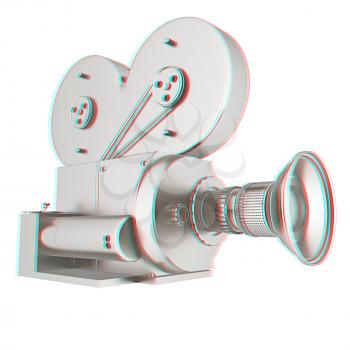 Old camera. 3d render. 3D illustration. Anaglyph. View with red/cyan glasses to see in 3D.