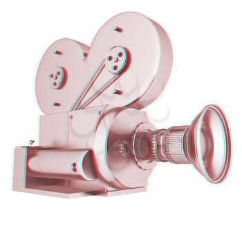 Old camera. 3d render. 3D illustration. Anaglyph. View with red/cyan glasses to see in 3D.