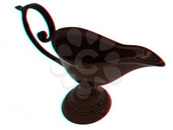 Vase in the eastern style. 3D illustration. Anaglyph. View with red/cyan glasses to see in 3D.