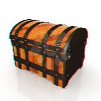 The chest. 3D illustration. Anaglyph. View with red/cyan glasses to see in 3D.