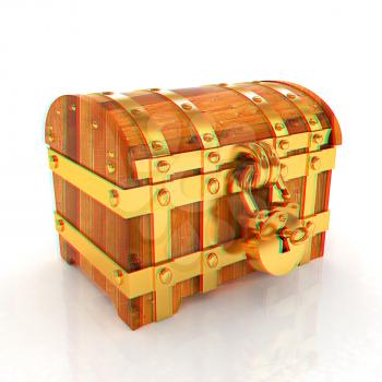 The chest. 3D illustration. Anaglyph. View with red/cyan glasses to see in 3D.