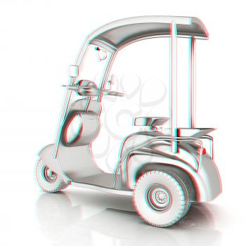 scooter. 3D illustration. Anaglyph. View with red/cyan glasses to see in 3D.