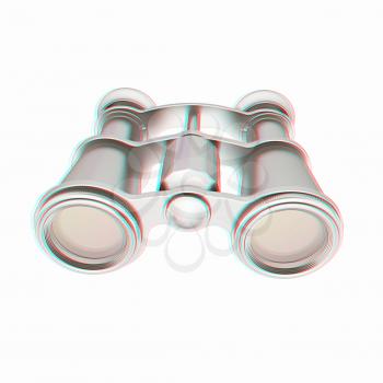 binoculars. 3D illustration. Anaglyph. View with red/cyan glasses to see in 3D.