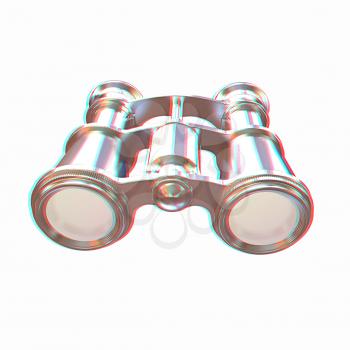 binoculars. 3D illustration. Anaglyph. View with red/cyan glasses to see in 3D.