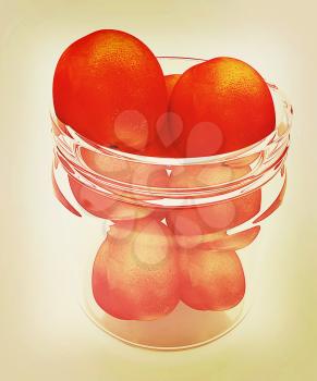 fresh peaches on a white background. 3D illustration. Vintage style.