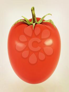 tomato on a white background. 3D illustration. Vintage style.