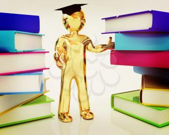 The world is opened for you. Global Education on a white background. 3D illustration. Vintage style.