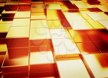 Gold urban background (close-up) . 3D illustration. Vintage style.