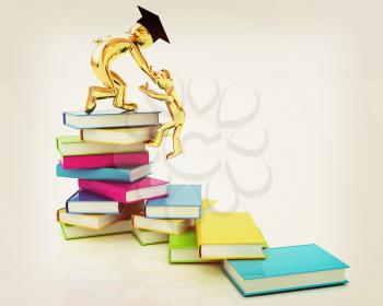 Welcome to best of knowledge! On a white background. 3D illustration. Vintage style.