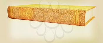 The leather book on a white background. 3D illustration. Vintage style.