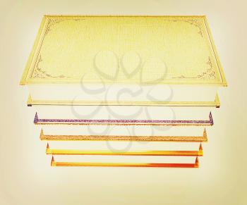 The stack of books on a white background. 3D illustration. Vintage style.