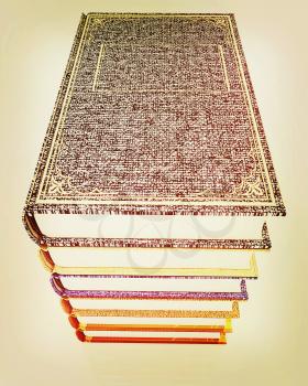 The stack of books on a white background. 3D illustration. Vintage style.