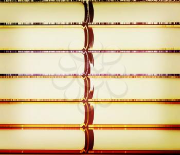 The stack of books on a white background. 3D illustration. Vintage style.