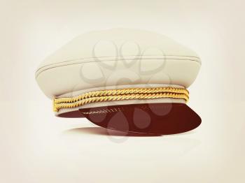 Marine cap on a white background. 3D illustration. Vintage style.