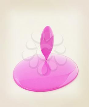 3d drop isolated on white background. 3D illustration. Vintage style.