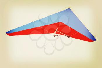 Hang glider isolated on a white background. 3D illustration. Vintage style.