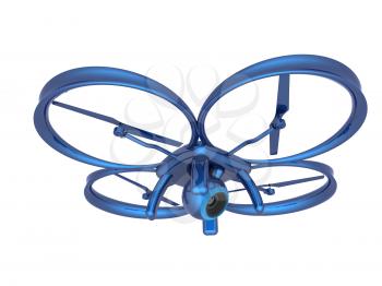 Drone, quadrocopter, with photo camera flying. 3d render