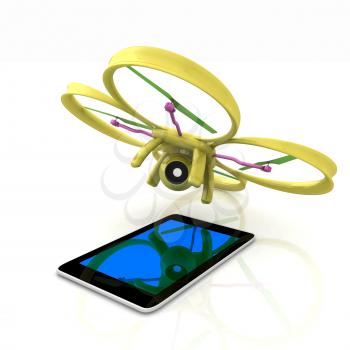 Drone with tablet pc