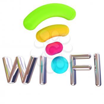 color wifi icon. 3d illustration