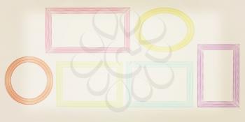 Abstract frames. Conceptual design. 3D illustration