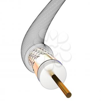 Cables for high tech connect. 3d illustration