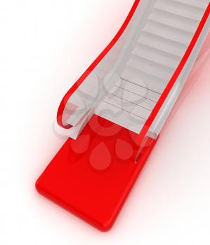 Single escalator. 3d illustration