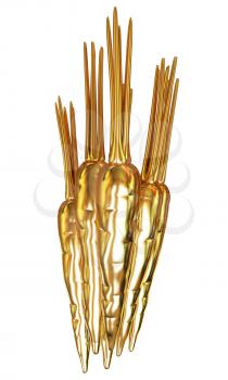 Gold Carrots. 3d illustration